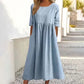 🔥Hot Sale -Round Neck Pocket Halter Cotton Dress