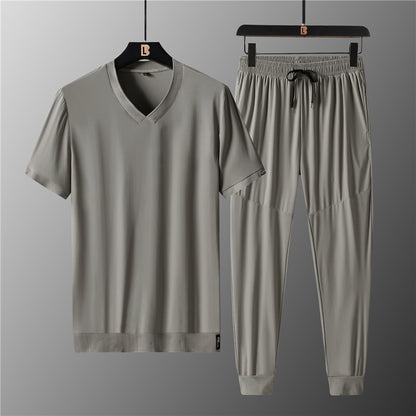 LUXURY MEN'S CASUAL ICE SILK SET