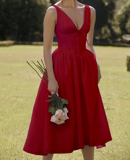 🎁Limited time 40% OFF⏳Corset Floral Midi Sundress