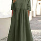 🔥Hot Sale -Round Neck Pocket Halter Cotton Dress