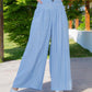 High Waist Zipper Wide Leg Denim Women Pants