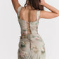 Floral print vintage side split dress
