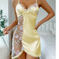 😍FLORAL LACE OPEN BACK SATIN NIGHTGOWN🤩