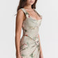Floral print vintage side split dress