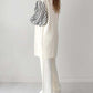 Balloon Sleeve Striped Knitwear Cardigan & Pants Two-piece Set
