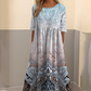 Printed Casual Round-Neck Dress