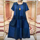 Cotton and linen double pocket summer dress