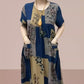 Cotton and linen double pocket summer dress