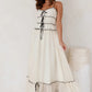 Gentle Sleeveless Pleated Lace Midi Dress