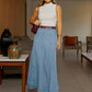 📢2026 Hot Sale 50% off⏰Women's High-Waist A-Line Denim Maxi Skirt