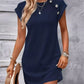Solid Color Round Neck Slimming A-Line Dress