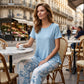 Women's Asymmetrical Top & Capri Pants 2-Piece Set