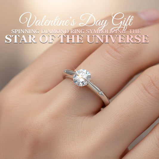 ❤️ Valentine's Day Gift 💎 Spinning Diamond Ring Symbolizing the Star of the Universe