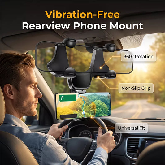 Car Rearview Mirror Phone Holder for Safer, Hands-Free Navigation.