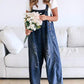 🔥Limited time sale 50% OFF💕Women's Cute Casual Button Jumpsuit Ripped Denim Overalls