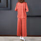 Women's Noble Elegant Short-sleeve Wide-leg Pants 2-piece Set