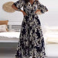 Elegant floral half-sleeve dress