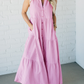 Women's  V Neck Striped Button Front Tiered Dress👗Buy 2 Save 10%