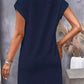 Solid Color Round Neck Slimming A-Line Dress
