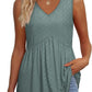 🔥 Last Day Special Price :￡12.99!!👚Women's Print Flowy Sleeveless V Neck Peplum Tank Tops