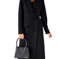 Double-breasted long-sleeve coat