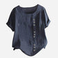 NEW🔥🔥 Relaxed Fit Linen Button-Up Tee