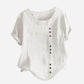 NEW🔥🔥 Relaxed Fit Linen Button-Up Tee