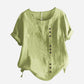NEW🔥🔥 Relaxed Fit Linen Button-Up Tee