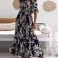 Elegant floral half-sleeve dress