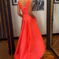 Elegant solid-color evening dresses