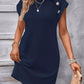 Solid Color Round Neck Slimming A-Line Dress