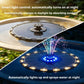 Solar Water Fountain, Solar Water Feature with Nighttime Illumination, Colorful LED Lights