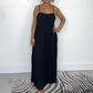 Women's Sexy Strap Loose Jumpsuit with Pleated Design
