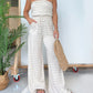 🎁Hot sale ☀️ Summer Vibes! 🌈 Simple Striped Strapless Wide-Leg Jumpsuit – Effortless Chic & Comfort 💃✨