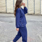 Fashion Button Split Jacket Pants Two -piece Suit