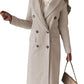 Double-breasted long-sleeve coat