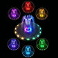 Solar Water Fountain, Solar Water Feature with Nighttime Illumination, Colorful LED Lights