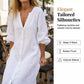 Women’s Minimalist Cotton Linen V-neck Long Dress