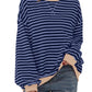 🎁 Hot Sale 49% OFF 🔥Women's Oversized Striped Long Sleeve Pullover