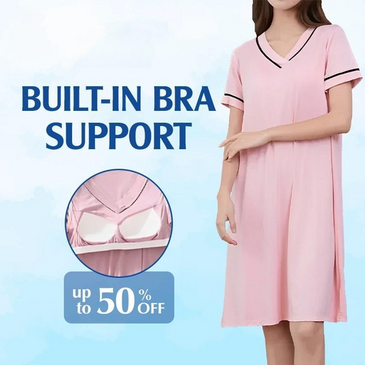 Comfortable Pajama Dress with Built-in Bra