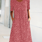 🎁 New Year Hot Sale🎁Casual Women Scoop Neck Floral Dress (with pockets)