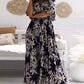 Elegant floral half-sleeve dress