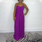 Women's Sexy Strap Loose Jumpsuit with Pleated Design