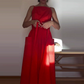 Elegant Square Neck Spaghetti Strap Dress