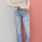 ⏰Hot Sales - 50% OFF👖High Rise Vintage Wash Tummy Control Top Straight Leg Jeans