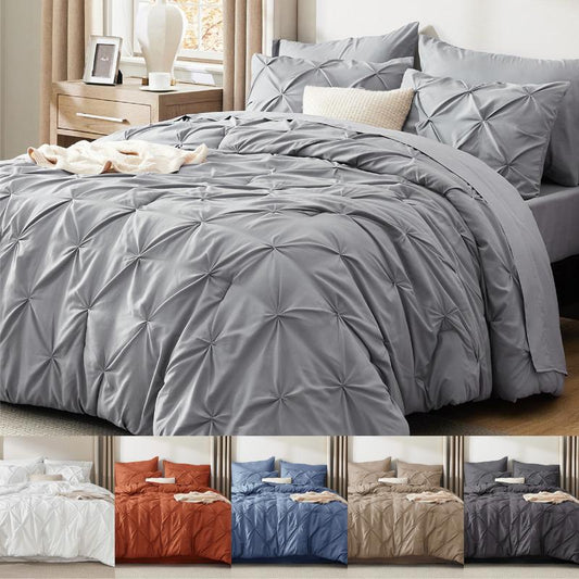 💗LAST DAY SALE 50% OFF⚡Bedsure Soft  Pintuck Comforter Set