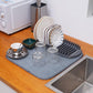 Pousbo® Kitchen Countertop Lightweight Foldable Draining Mat with Rack