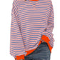 🎁 Hot Sale 49% OFF 🔥Women's Oversized Striped Long Sleeve Pullover