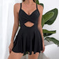 🎁Limited time 49% OFF⏳🩱Women's Cutout One Piece Skirt Swimsuit