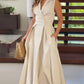 Sleeveless Solid Color Lapel Midi Dresses